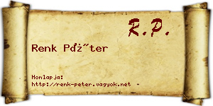 Renk Péter névjegykártya