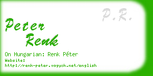 peter renk business card